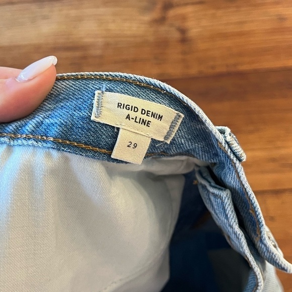 Madewell NWT Rigid Denim A-Line Light Wash Jean Skirt - Picture 3 of 9